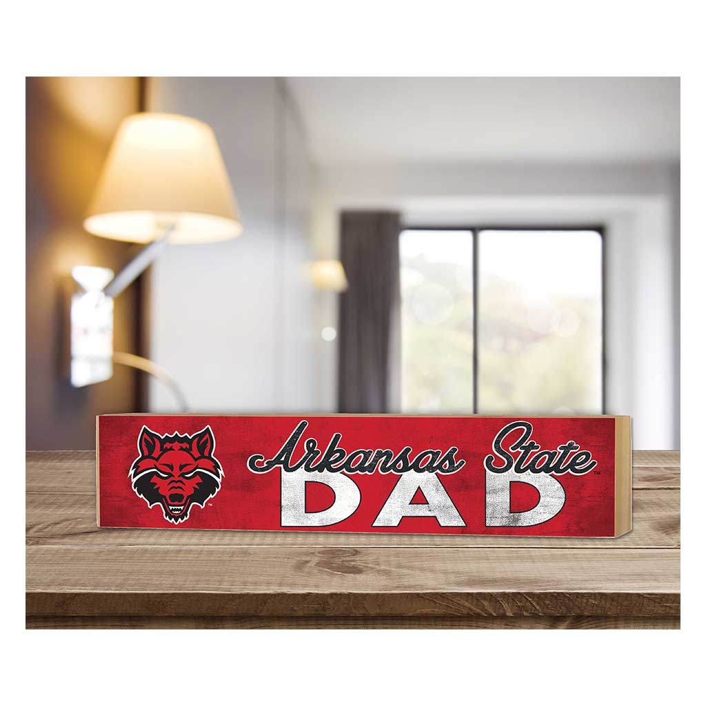 3x13 Block Colored With Logo Dad Arkansas State Red Wolves