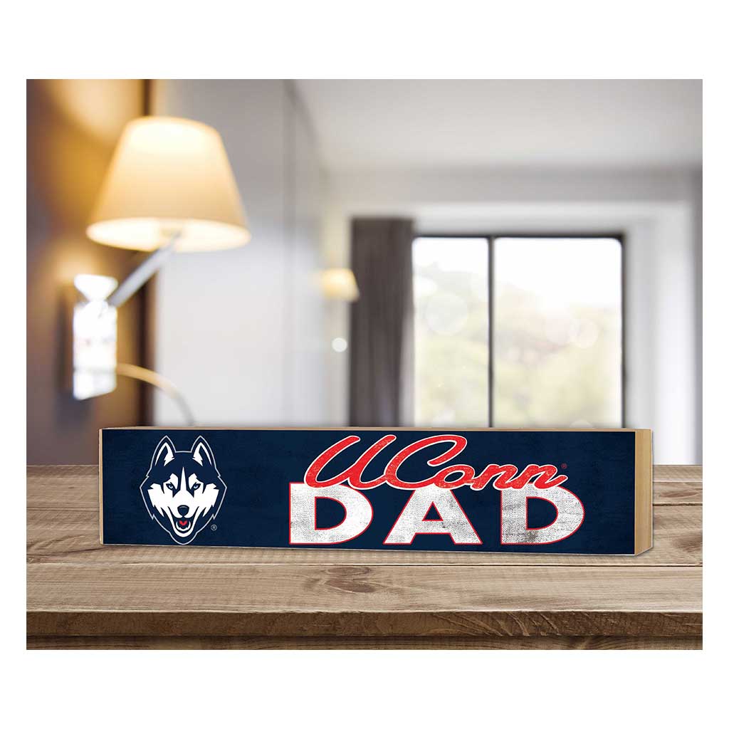 3x13 Block Colored With Logo Dad Connecticut Huskies
