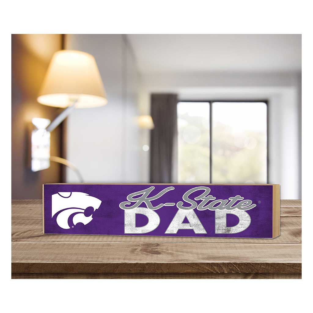 3x13 Block Colored With Logo Dad Kansas State Wildcats