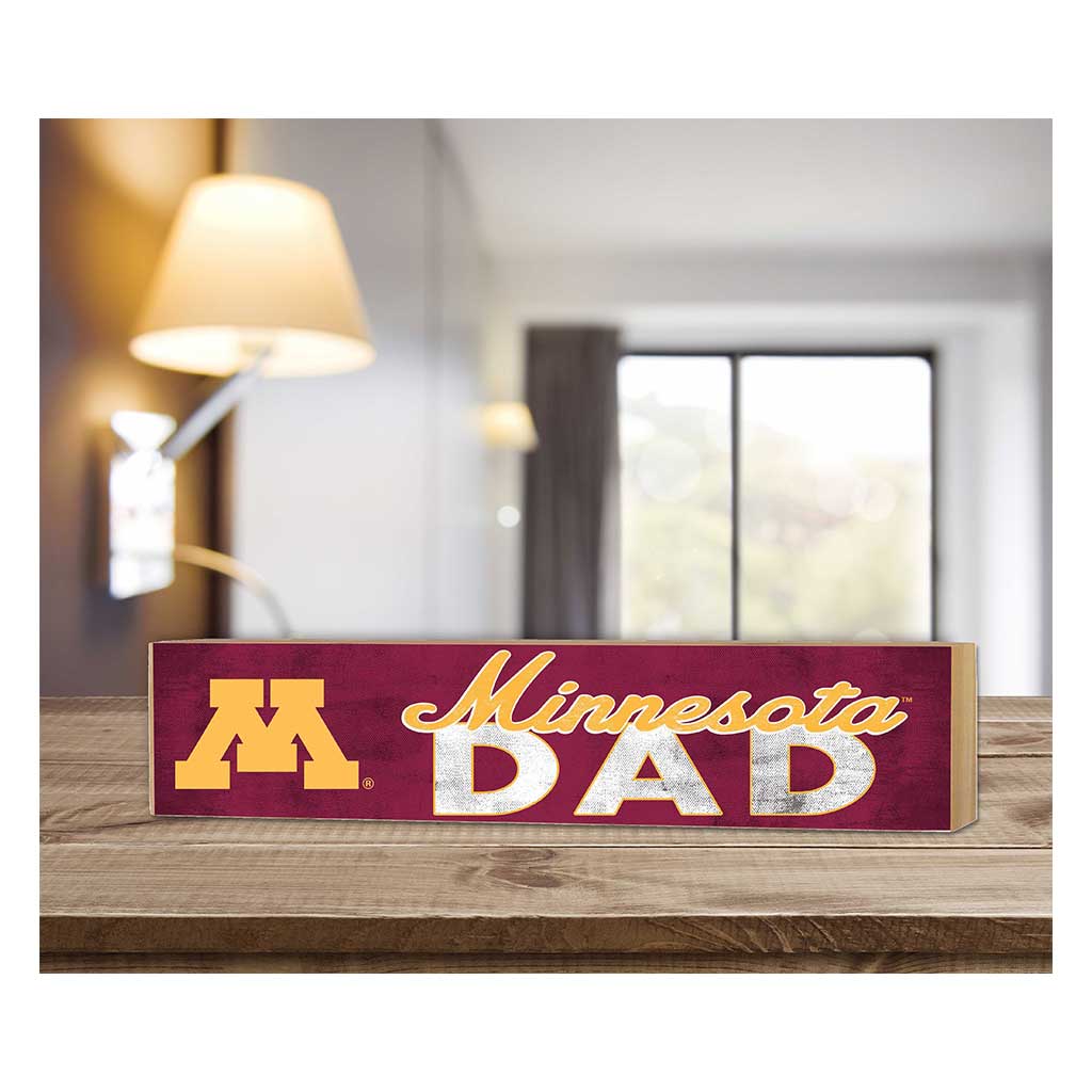 3x13 Block Colored With Logo Dad Minnesota Golden Gophers