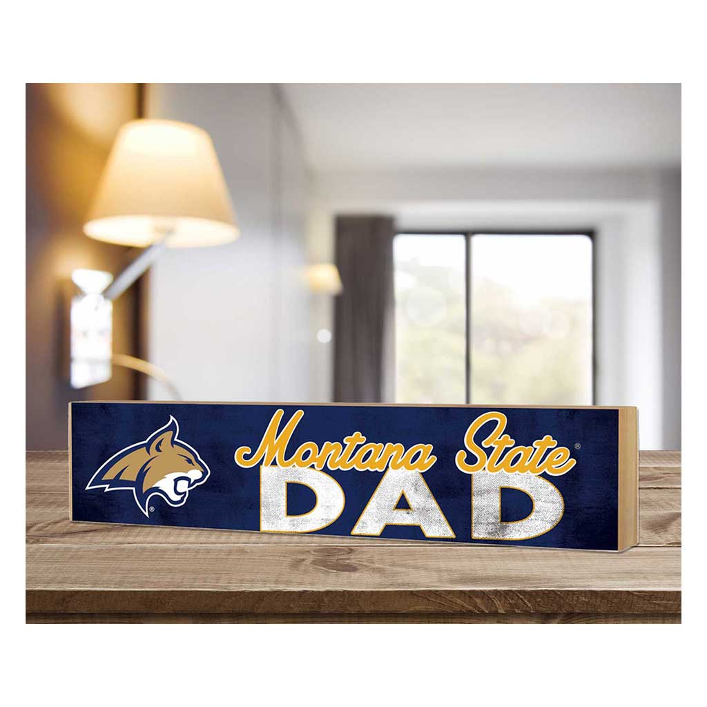 3x13 Block Colored With Logo Dad Montana State Fighting Bobcats
