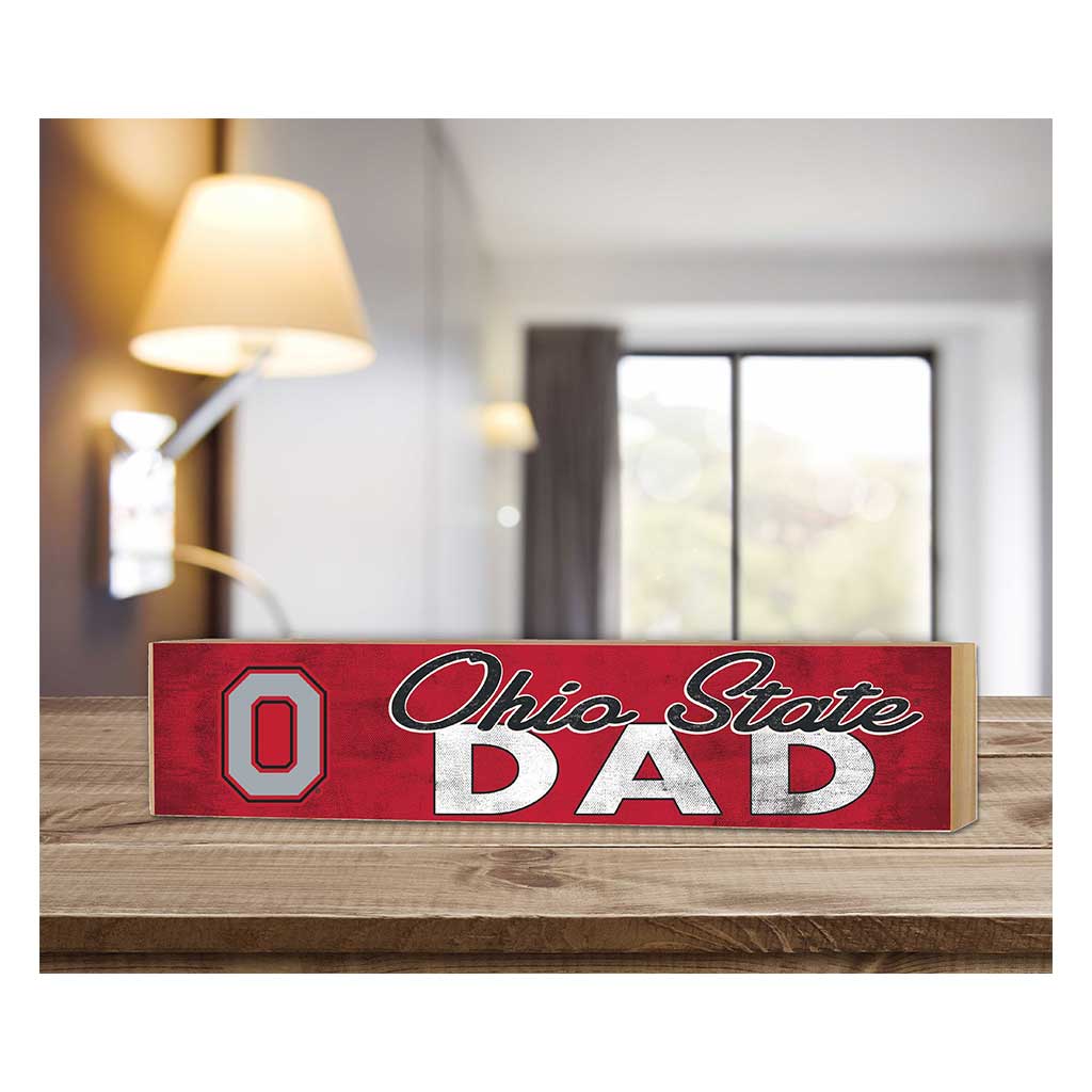 3x13 Block Colored With Logo Dad Ohio State Buckeyes
