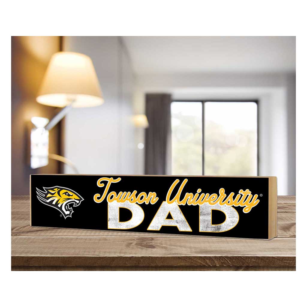 3x13 Block Colored With Logo Dad Towson University Tigers
