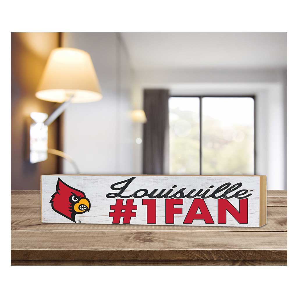 3x13 Block Weathered #1 Fan Louisville Cardinals