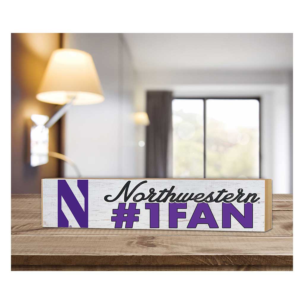 3x13 Block Weathered #1 Fan Northwestern Wildcats