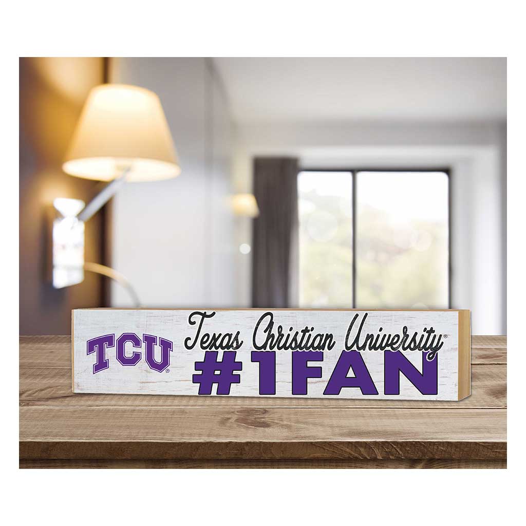 3x13 Block Weathered #1 Fan Texas Christian Horned Frogs