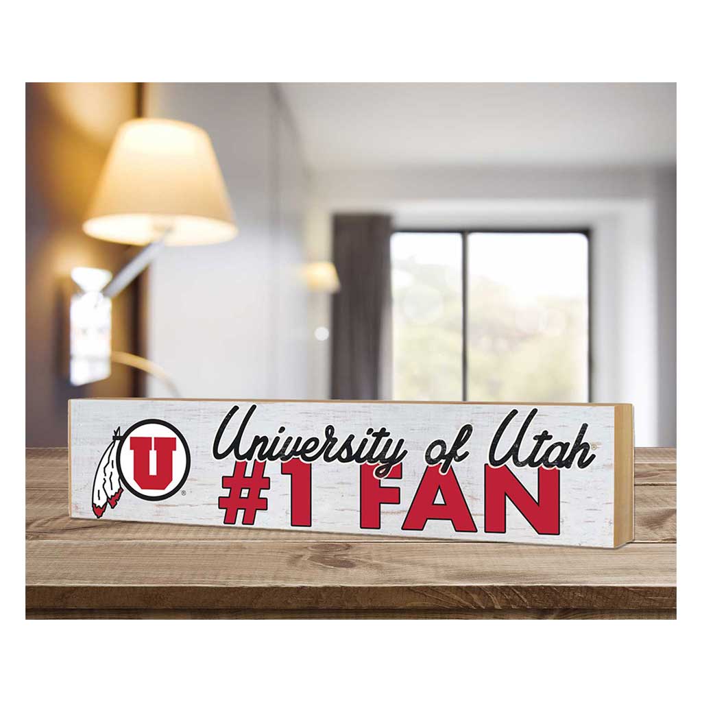 3x13 Block Weathered #1 Fan Utah Running Utes