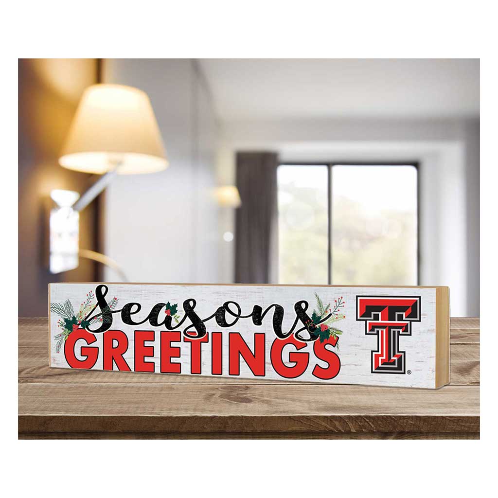 3x13 Block Seasons Greetings Texas Tech Red Raiders