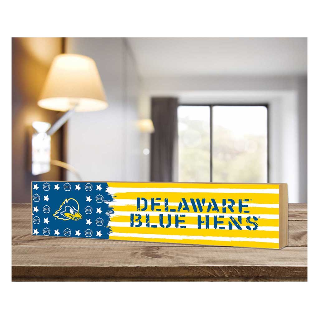 3x13 Block OHT and Team Logo Delaware Fightin Blue Hens