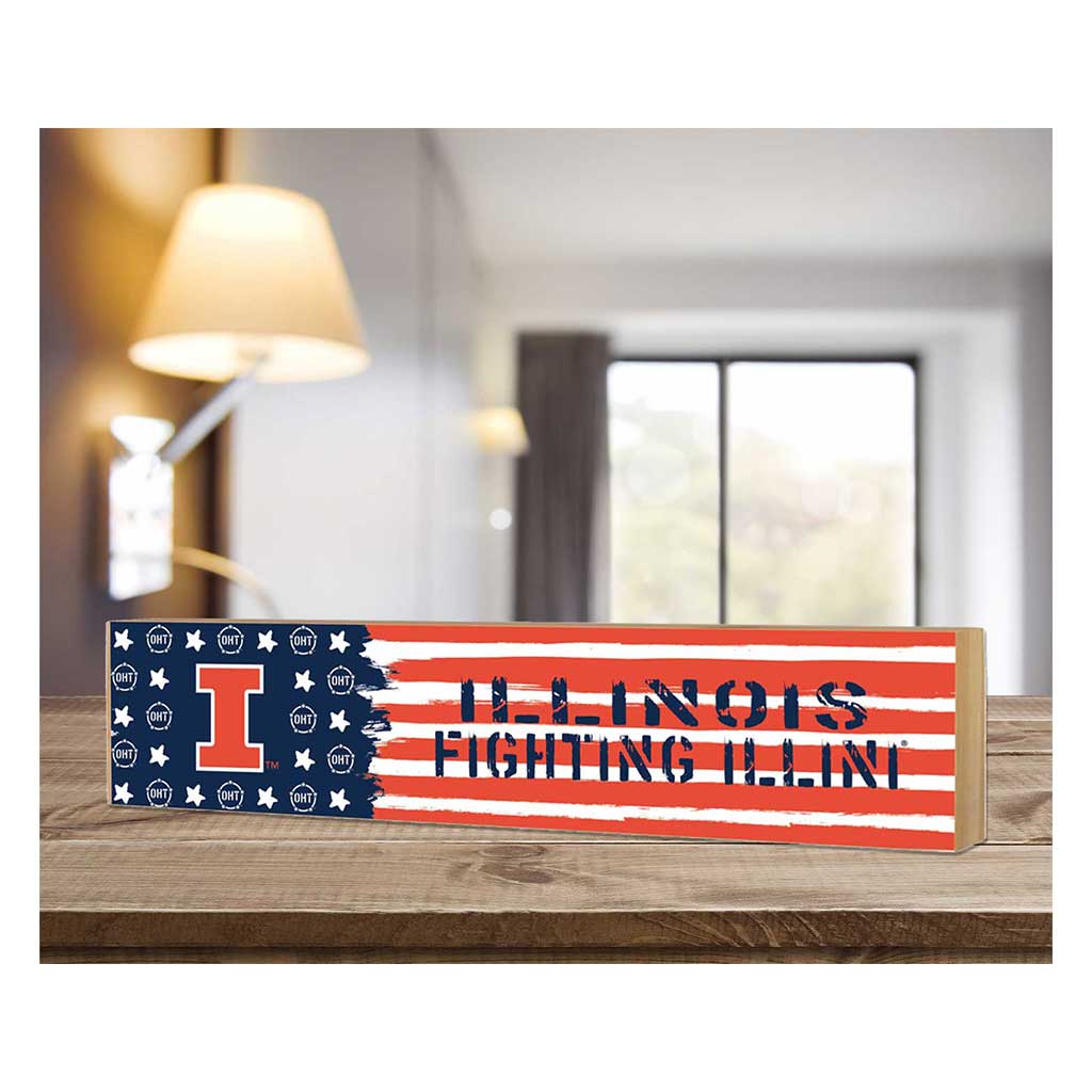 3x13 Block OHT and Team Logo Illinois Fighting Illini