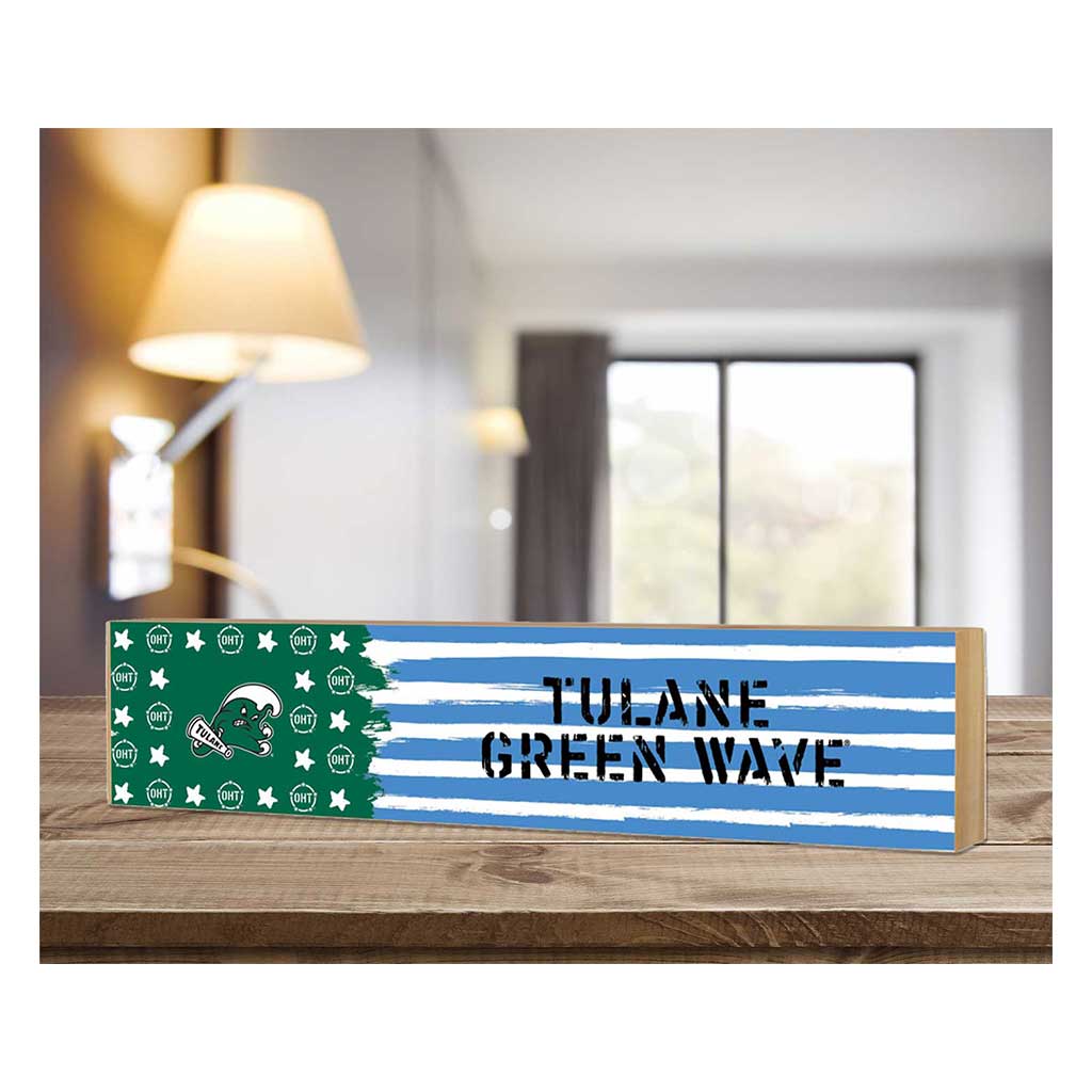 3x13 Block OHT and Team Logo Tulane Green Wave
