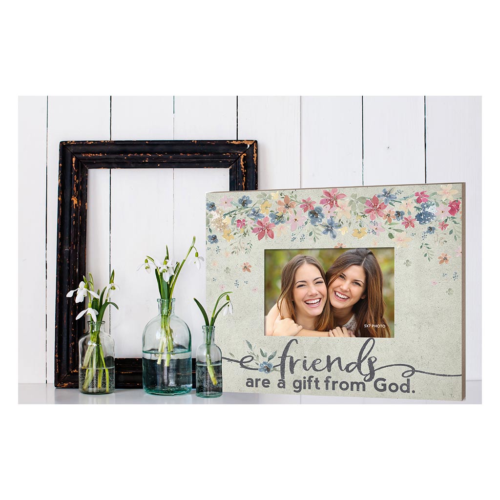 Weathered Floral Photo Frame Friends are a Gift