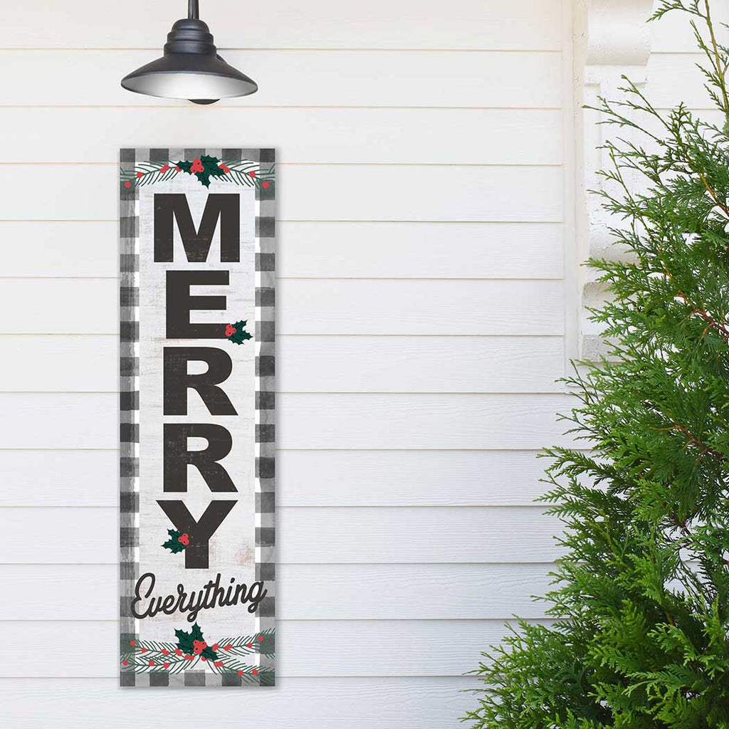 35x10 Indoor Outdoor Black Buffalo Check Sign Merry Everything