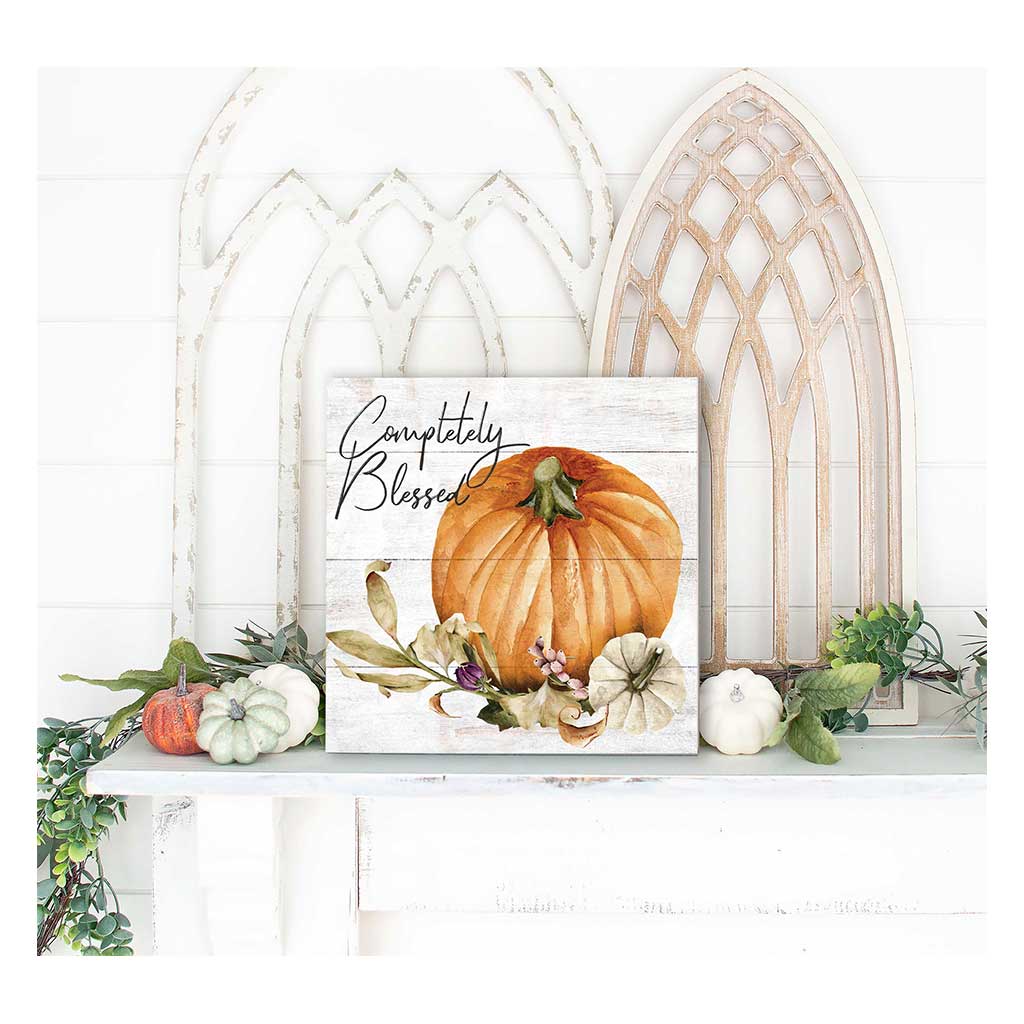 10x10 Completely Blessed Pumpkin Floral Sign