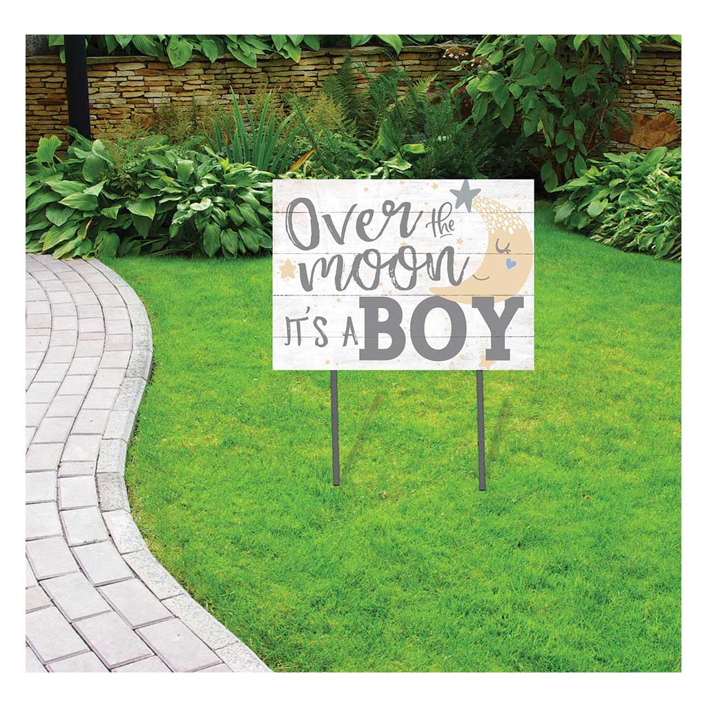 18x24 Over Moon It's A Boy Lawn Sign