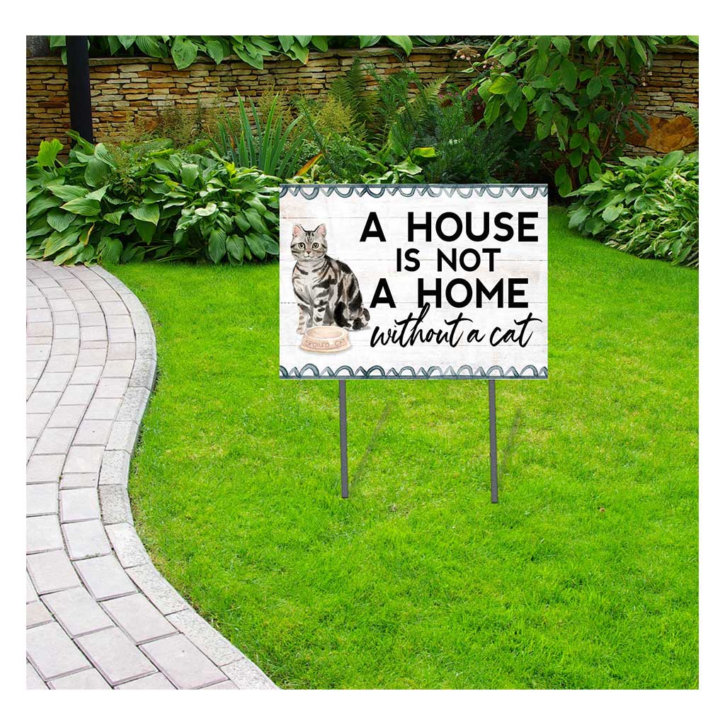 18x24 Silver American Tabby Cat Lawn Sign